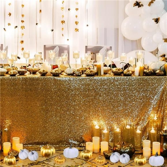 12Pcs Assorted Small Artificial Gold White Pumpkins Harvest Decorative Pumpkins - Picture 6 of 7